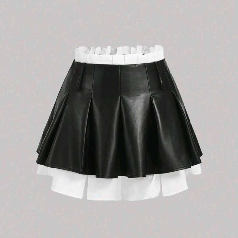 SHEIN Black and White Skater Skirt